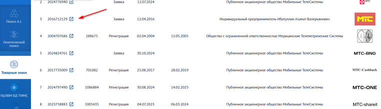 ссылка на карточку товарного знака